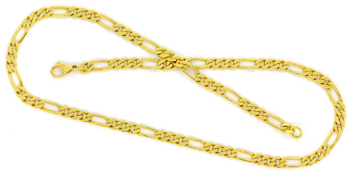 Foto 1 - Massive Figaro Goldkette in 50cm Länge aus 14K Gelbgold, K3071