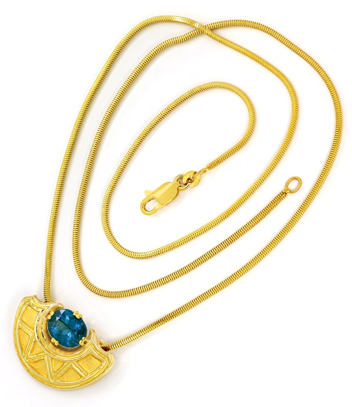 Foto 4 - Indigolith blauer Turmalin Collier 18K Gold, Q1671