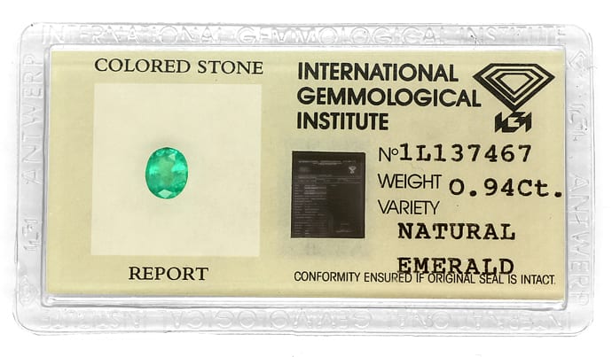 Foto 1 - 0,94 Spitzen Smaragd IGI Zertifikat verschweißt, Q2126