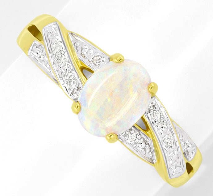 Foto 3 - Opale-Diamant-Garnitur Ring Ohrringe Collier, R1081