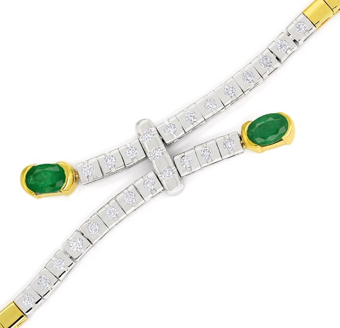 Foto 2 - Armband mit Spitzen Smaragden und Brillanten in Bicolor, S1929