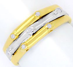 Foto 1 - Designer-Ring mit River Brillanten in Gelbgold-Weißgold, S4132